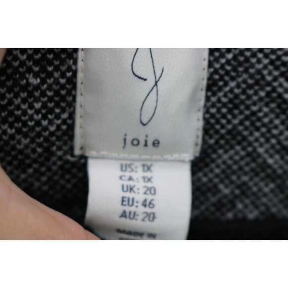 Joie Black & White Chevron Hooded Long Sleeve Sweater-Size 1X-Very Soft - Picture 5 of 10